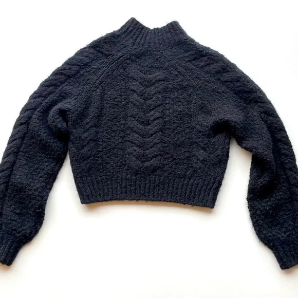 BLACK Sunday Best, Aritzia, Alpaca & Wool Cable-knit Crop Melly Sweater - Picture 2 of 6